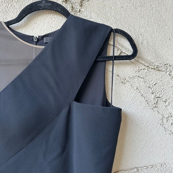 Alexander Wang Sheer Inset One Shoulder Crepe Midi Dress I Size 0 - Picture 6 of 10